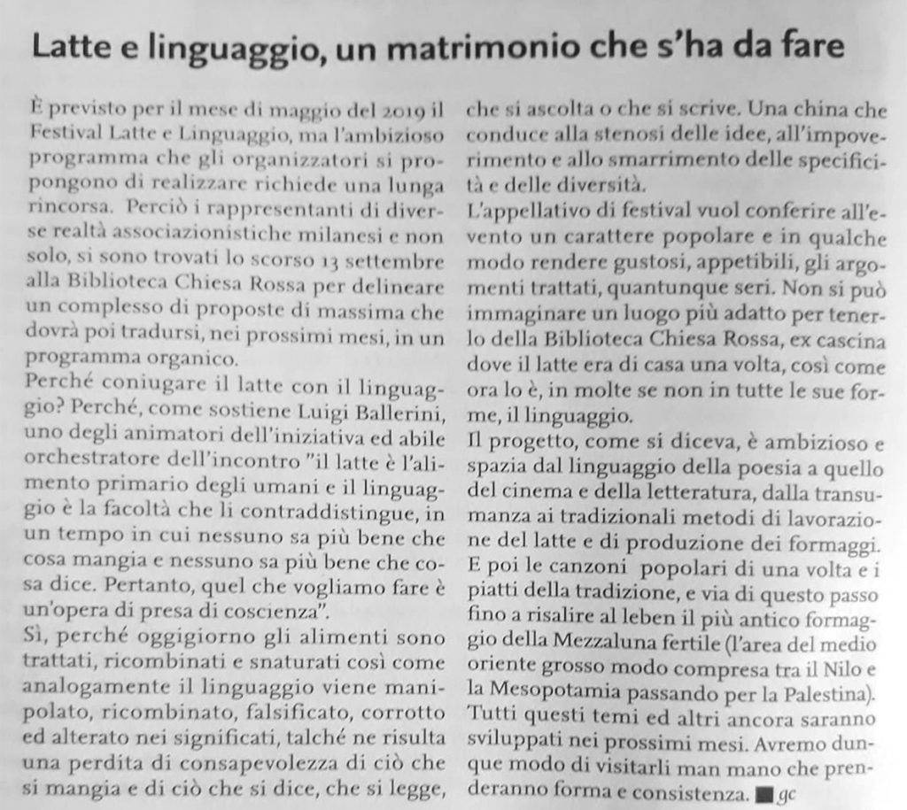 latte e linguaggio